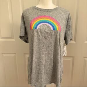 a.n.a. California Dreaming Heather Gray T-shirt with rainbow, Size XL